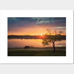 Idyllic sundown landscape Posters and Art